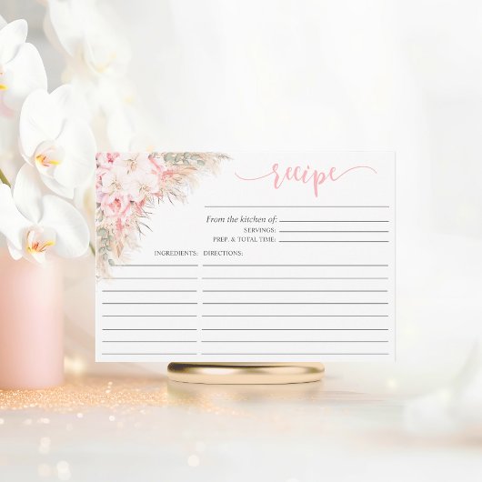 ボホオーキッズパンパスフローラブライダルシャワーレシピ エンクロージャーカード