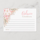 ボホオーキッズプネスパンパスブライダルシャワーアドバイス アドバイスカード (正面)