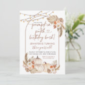 ボホオータムカボチャパッチ誕生日バッシュ招待状 招待状 (スタンド正面)