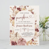 ボホオータムカボチャフローラベビーシャワー招待状 招待状 (スタンド正面)