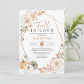 ボホオータムカボチャ秋インラブブライダルシャワーInv 招待状 (スタンド正面)