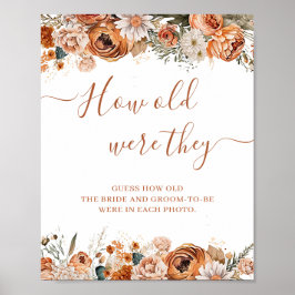 ボホオータムテラコッタ秋ブライダルシャワーゲーム ポスター