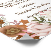 ボホオータムミモサバーブライダルシャワー結婚ズサイン ポスター (角)