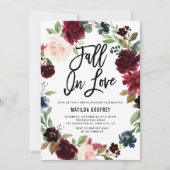 ボホオータムリース秋インラブブライダルシャワー 招待状 (正面)