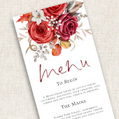 ボホオータムレッドオレンジ花模様結婚ズ メニュー