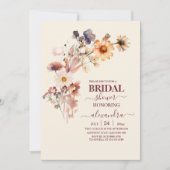 ボホオータムワイルドフラワーブライダルシャワー 招待状 (正面)