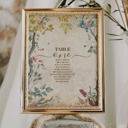 ボホオータムワイルドフラワー結婚ボタニーズ テーブルナンバー