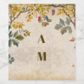 ボホオータムワイルドフラワー結婚ボタニーズ ワインラベル (シングルラベル)