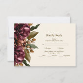ボホオータムワイルドフラワー結婚ボタニーズ 出欠カード (正面)
