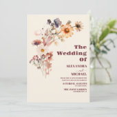 ボホオータムワイルドフラワー結婚ボタニーズ 招待状 (スタンド正面)