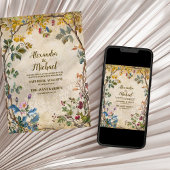 ボホオータムワイルドフラワー結婚ボタニーズ 招待状