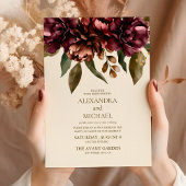 ボホオータムワイルドフラワー結婚ボタニーズ 招待状