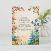 ボホオータムワイルドフラワー結婚ボタニーズ 招待状 (スタンド正面)