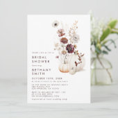 ボホオータムンムワイルドフラワーパンプキンブライダルシャワー 招待状 (スタンド正面)