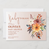 ボホオータムーンフローラテラコッタベビーシャワー 招待状 (正面)