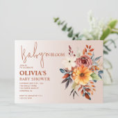 ボホオータムーンフローラテラコッタベビーシャワー 招待状 (スタンド正面)