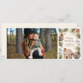 ボホオーナメントサラウンドフラットホリデーカード シーズンカード (正面/裏面)