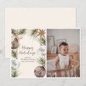 ボホオーナメントサラウンドフラットホリデーカード シーズンカード (正面/裏面)