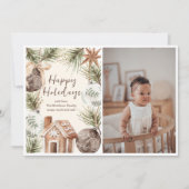 ボホオーナメントサラウンドフラットホリデーカード シーズンカード (正面)