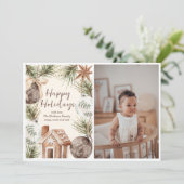 ボホオーナメントサラウンドフラットホリデーカード シーズンカード (スタンド正面)