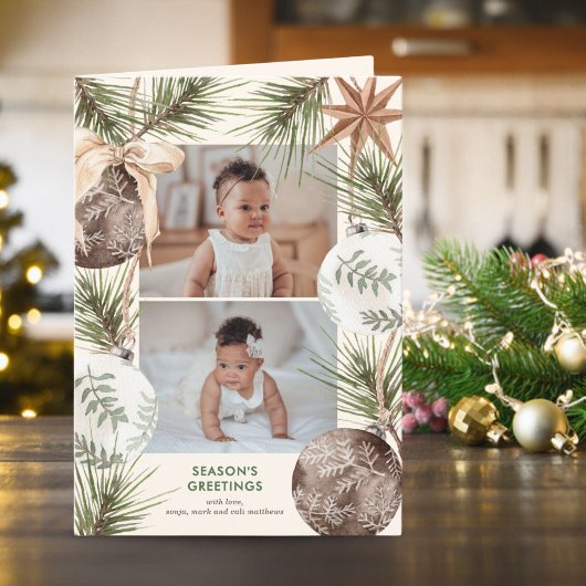 ボホオーナメント&パインズサラウンドホリデイ シーズンカード