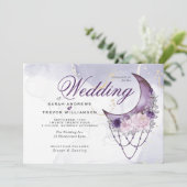 ボホオールインワン結婚ズアメジスト三日月 招待状 (スタンド正面)