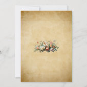 ボホオールド紙ヴィンテージフローラ結婚配置 招待状 (裏面)