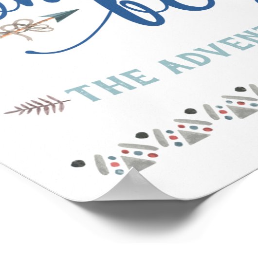 ボホオ男の子の部族の赤ちゃんシャワーのサイン ポスター (角)