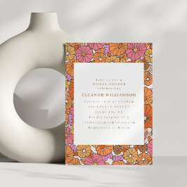 ボホオ自然クレオレンジフローラブライダルシャワー 招待状