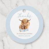 ボホカウブルーパンパスグラスボーイベビーシャワーの好意 フェイバータグ (正面)