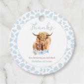 ボホカウブルーパンパスグラスボーイベビーシャワーの好意 フェイバータグ (正面)