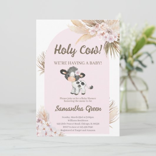 ボホカウベビーシャワー招待状 招待状 (スタンド正面)