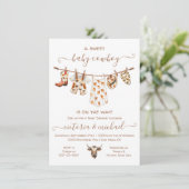 ボホカウボーイクロセスラインベビーシャワー 招待状 (スタンド正面)