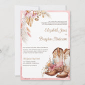 ボホカウボーイブーツウェスタン結婚式招待状 招待状 (正面)