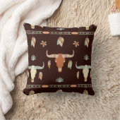 ボホカウースカルと羽毛模様 クッション (ブランケット)