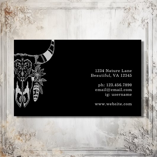 ボホカウースカルブラックアンドホワイトボヘミア 名刺