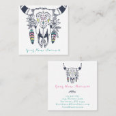 ボホカウースカルwithターコイズボヘミア スクエア名刺 (正面/裏面)