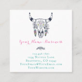 ボホカウースカルwithターコイズボヘミア スクエア名刺 (裏面)