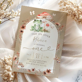 ボホカエルとキノコ誕生日野草 招待状