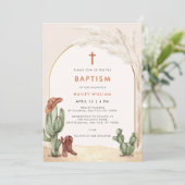 ボホカクタスアーチデザートカウボーイクロスバプテスマ 招待状 (スタンド正面)