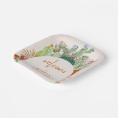 ボホカクタスアーチデザートパンパスベビーシャワーウェルカム ペーパープレート (傾斜あり)