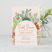 ボホカクタスアーチデザートパンパブライダルシャワー 招待状 (スタンド正面)