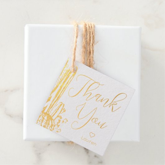 ボホカクタスパーソナライズされたゴールドフォイルありがとうラベル フェイバータグ (箱)