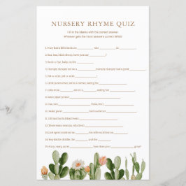 ボホカクタスベビーシャワー子供部屋ライムクイズ