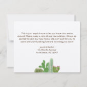 ボホカクタス水彩新しいルーツクラフト移動 ノートカード (裏面)