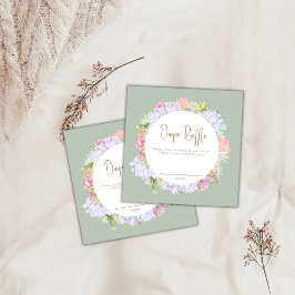 ボホカクタス砂漠おむつラッフルベビーシャワー エンクロージャーカード