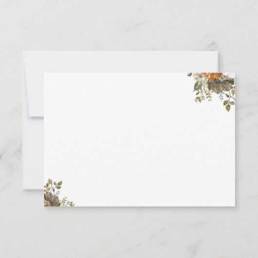 ボホカスタマイズ素朴秋フローラRSVPカード 出欠カード (裏面)