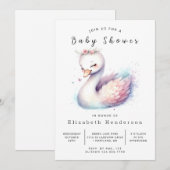 ボホカスタムスワンベイビーシャワー 招待状 (正面/裏面)