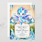 ボホカスタムドラゴンベビーシャワー 招待状 (正面/裏面)