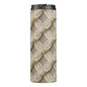 ボホカスタムパーソナライズされたピンクホワイトモノグラムの タンブラー (裏面)